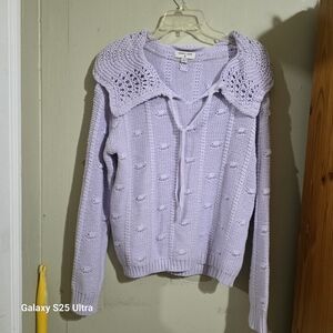 Sandy Liang Lilac Cowl Neck Sweater Used Size M